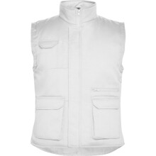 (L, White) Roly Workwear Mens Almanzor High-Neck Multi-Purpose Gilet