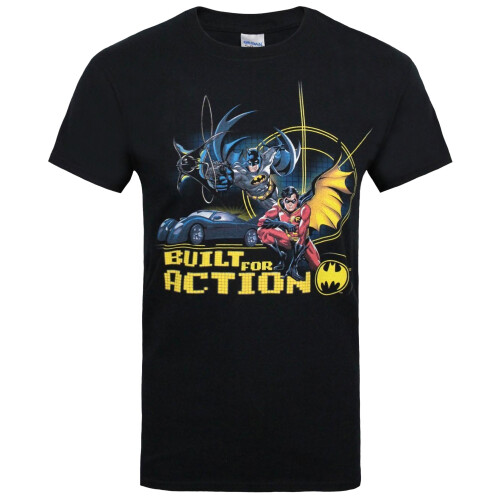 Batman (S, Black) Batman Mens Built For Action T-Shirt