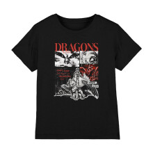 (9-11 Years, Black) How To Train Your Dragon Childrens/Kids Hiccup & Toothless Scrapbook T-Shirt