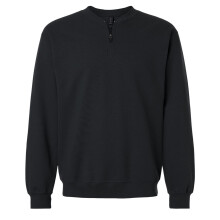 (S, Black) Gildan Unisex Adult Softstyle Midweight Quarter Zip Sweatshirt