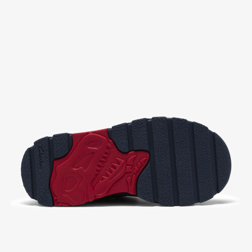 Clarks (Wide, 10.5 (Children's)) Steggy2Track K Navy/Red 2
