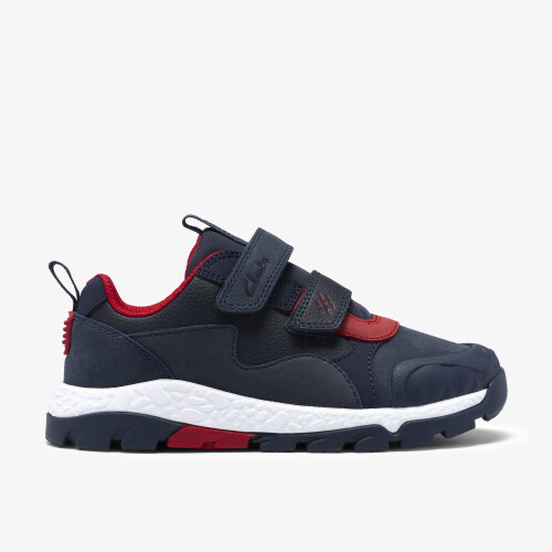 Clarks (Wide, 10.5 (Children's)) Steggy2Track K Navy/Red