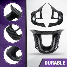 3Pcs/Set Car Steering Wheel Decoration Cover Trim Sticker Fit for 2008 208 308 2014-2018 Carbon Fiber