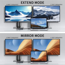 DisplayLink USB3.0/Type-C A Doble Docking Compatible 4K60Hz Doble Monitor Extender Espejo con Jack de 3.5mm OTG para PC