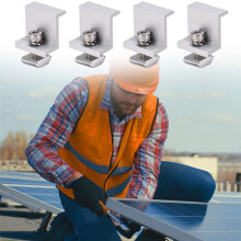 4 Pieces Solar Module Holder End Clamp Kit, Solar Panel Clamp Brackets, Solar End Clamp Adjustable Solar Panel,30mm