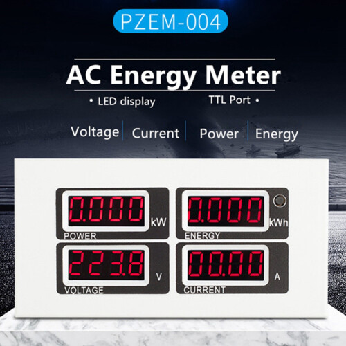 PZEM-004 Single Phase Power  Meter Red LED Display Electric Instruments Volt Amp Watt Kwh Indicator TTL Modbus 2