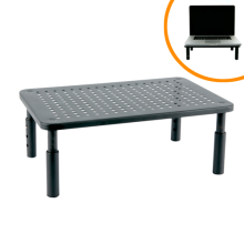 3 HEIGHT ADJUSTABLE METAL MONITOR LAPTOP STAND TABLE – ERGONOMIC STEEL RISER