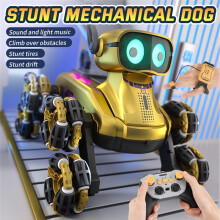 RC Stunt Drift Robot Dog Zdalnie Sterowany Robot Pies Zabawka z Muzyką Świetlną 8 Kółek Zabawka z Czujnikiem Gestów dla Dzieci A