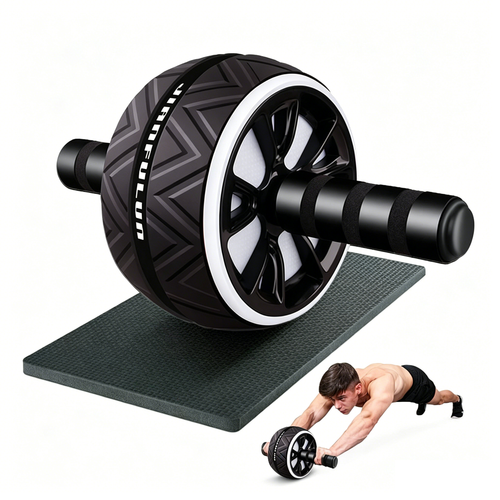 Pro Ab Roller Wheel Abdominal Trainer Core Strength Fitness Exercise Cruncher UK