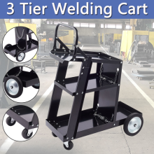 3 Tier Trolley Welding Cart With Handle Push Cart Plasma Cutter Tool Welde UK