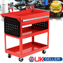 Tool Storage Heavy Duty Garage Trolley Workshop Cart Shelf 3 Tire Wheel Drawer