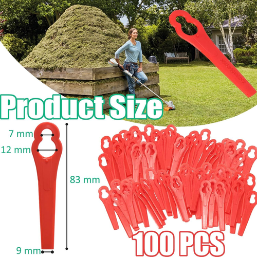 100Pcs Plastic Blade Set Cutter For Cordless Grass Trimmer Strimmer Replacement 1