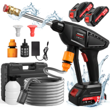 W/2Battery Portable Cordless Car High Pressure Washer Jet Water Wash Cleaner Gun