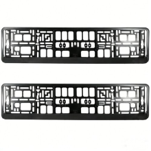 2 Pack Universal Black ABS Number Plate Surrounds Holder Frame For All Cars UK