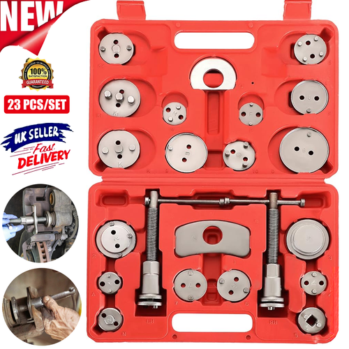 23Piece UNIVERSAL HEAVY DUTY BRAKE CALIPER PISTON REWIND WIND BACK TOOL KIT NEW