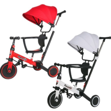 Toddler Tricycle with Push Handle Parent Handle Kids Balance Bike with Backrest
