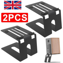 2X Desktop Speaker Stands Metal Speaker Riser Stand Bookshelf Speaker Desk Stand