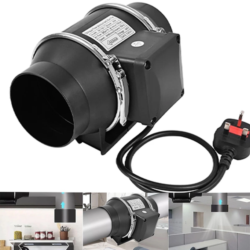 4" Quiet Inline Extractor Fan Bathroom & Hydroponics for Ventilation High Power