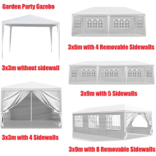3X3m 3X6m 3x9m White Gazebo Marquee Canopy Outdoor Garden Party Wedding Tent UK