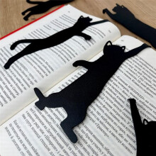 5 Peças Marcadores de Gato de Metal Marcadores de Livro de Gato Preto Fofo Presentes para Amantes de Gatos, Marcador de Livro de Gatinhos Divisor de