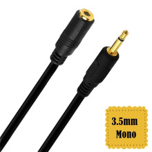 3,5 mm Monoförlängningskabel 3,5 mm 1/8 Tums TS -Ljuduttag Hane och Hona Koppartråd