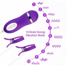 Electric Vibrating Breast Nipple Clamps Sucker Vacuum Enhancer for Women Sex Toy