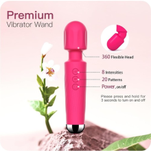 Waterproof Magic Wand Body Massager Powerful 20-Vibration Modes USB Rechargeable