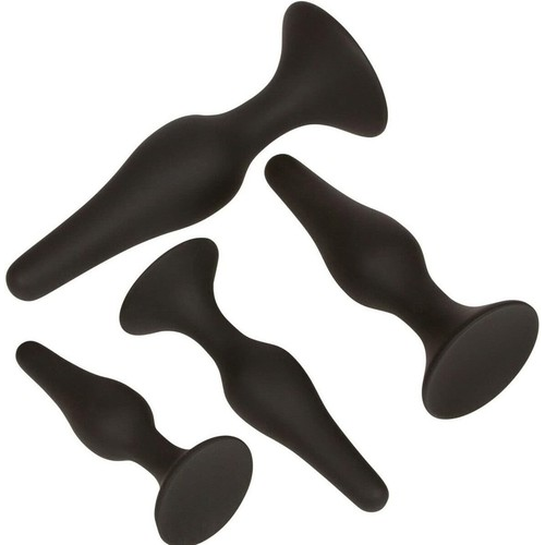 Silicone AnalPlug Set Graduated Sizes Suction Base Body Safe Waterproof Material