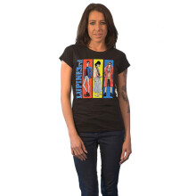 Lupin The Third T Shirt Group Boxes Logo new Official Womens Skinny Fit Black