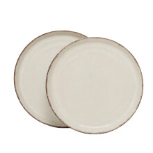 Stoneware Side Plates 19cm 2pcs Rustic Speckled Dessert Snack Plates Farmhouse