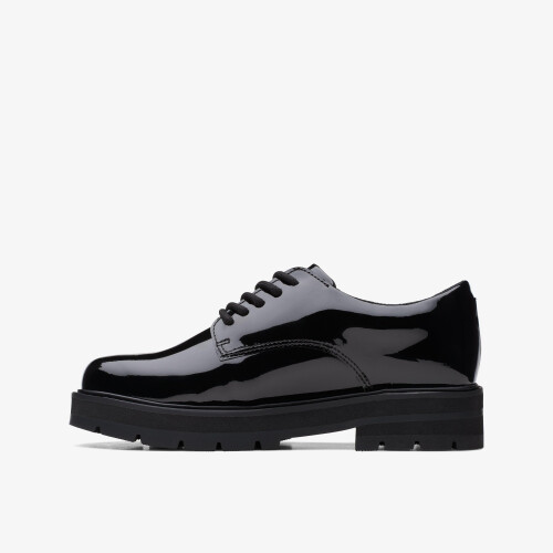 Clarks Prague Lace O. Black Pat 1