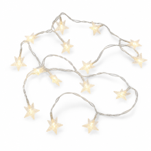 LED Star and Snowflake String Lights, Warm White, Battery Powered, Flashing, 10 m, 100 LEDs, Christmas Decoration