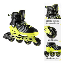 In-Line & Hockey Ice Skates, 4-in-1, Black-Green, Size L (39-43)