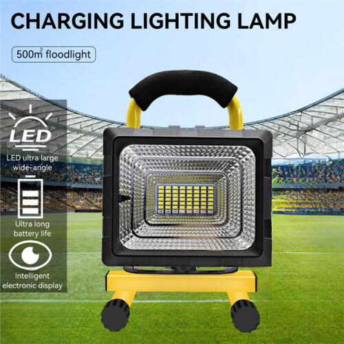 100W LED Outdoor Floodlight, Rechargeable, Adjustable Brightness for Camping