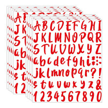 10 Sheets Vinyl Letters Numbers Kit Self Adhesive Letter Stickers Waterproof Mailbox Numbers Sticker (Red)