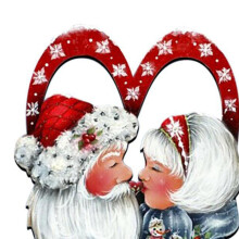 Santa Claus Love Holiday Wreath Valentine's Day Welcome Front Door Decoration Wooden Rings Hanging Pendant