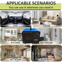 60g/H Ozone Generator High Capacity Ozone Machine for Home Commercial Use Car Basement Office Pet Odor Removal A EU Plug