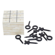 Churchill Games Cream and Black Bone Noughts & Crosses