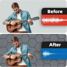 12Pcs Self-Adhesive Sound Proof Foam Acoustic Panels,12X10X0.4In Hexagonal,Reduce Noise and Eliminate Echoes,Drak Gray