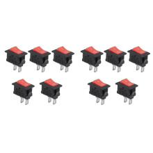 10PCS -Off KCD11 2Pin 2P Black Red Boat Car Rocker 3A 250V 6A 125V AC Button KCD1-11 10X15 10X15 KCD117