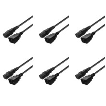6X IEC 320 C13 to C20 AC Power Supply Extension Cord Adapter for PDU UPS(1.8M)