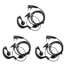 3X Walkie Talkie Headset 2 Pin K-Plug Wired Two Way Ham Radio Earpiece for BF-888S UV5R 992 Earwear