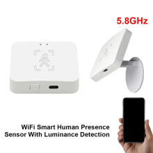 4X Tuya Zigbee Personen-Anwesenheitsmelder mit Halterung Intelligenter PIR-Sensor für Den Menschlichen Körper MmWave Mikrowellen-Bewegungsmelder