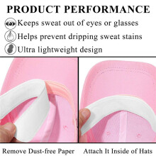 50 Stuks Wegwerp Cap Voering Vochtafvoerend Zweetband Vizier Hoed Zelfklevende Zweetabsorberende Strips Patch Tape, Wit