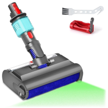 Cabezal de fregona eléctrica para suelos duros, limpieza en seco y húmedo con luz verde, compatible con Dyson V7 V8 V10 V11 V15, limpia