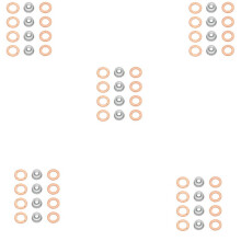 5X Zestaw Uszczelek Wtryskiwaczy Uszczelka Wtryskiwacza 19077-53650 15841-53622 15221-94020 dla D1105 V2203 D905 D1005 V3300 V3600