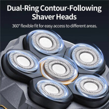 Shaver for Men Cordless Electric 6 Dual Track Rotary Blades Waterproof Wet/Dry, Men'S Rotary Shaver B