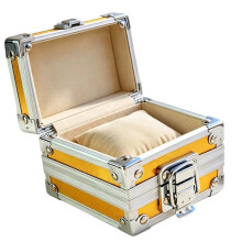 Single Watch Box with Lid, Stainless Steel Travel Watch Storage Case Watch Display Case 9x7x5cm for Men Women