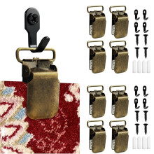 8 Stück Teppichhänger für Wände - Hakenclips, Teppichhänger, Klammern für Vorhänge, Bettwäsche, Quiltstoffkunstdekorationen