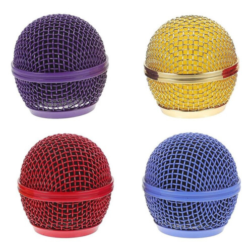 4 Pcs Microphone Grille Replacement Metal Mesh Grill  Covers , Microphone Grill  for SM58 Wired Wireless Mics